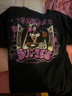 Black Kids' Graphic Tee with Purple 'Bugee's' DJ Design